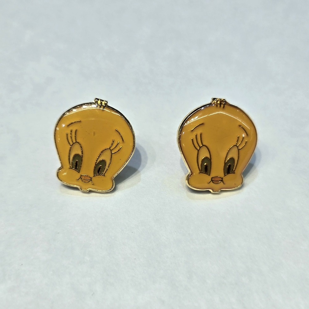 Vintage 1993 Tweety Bird Earrings Looney Tunes Jewelry Mervyns WB 90s VTG